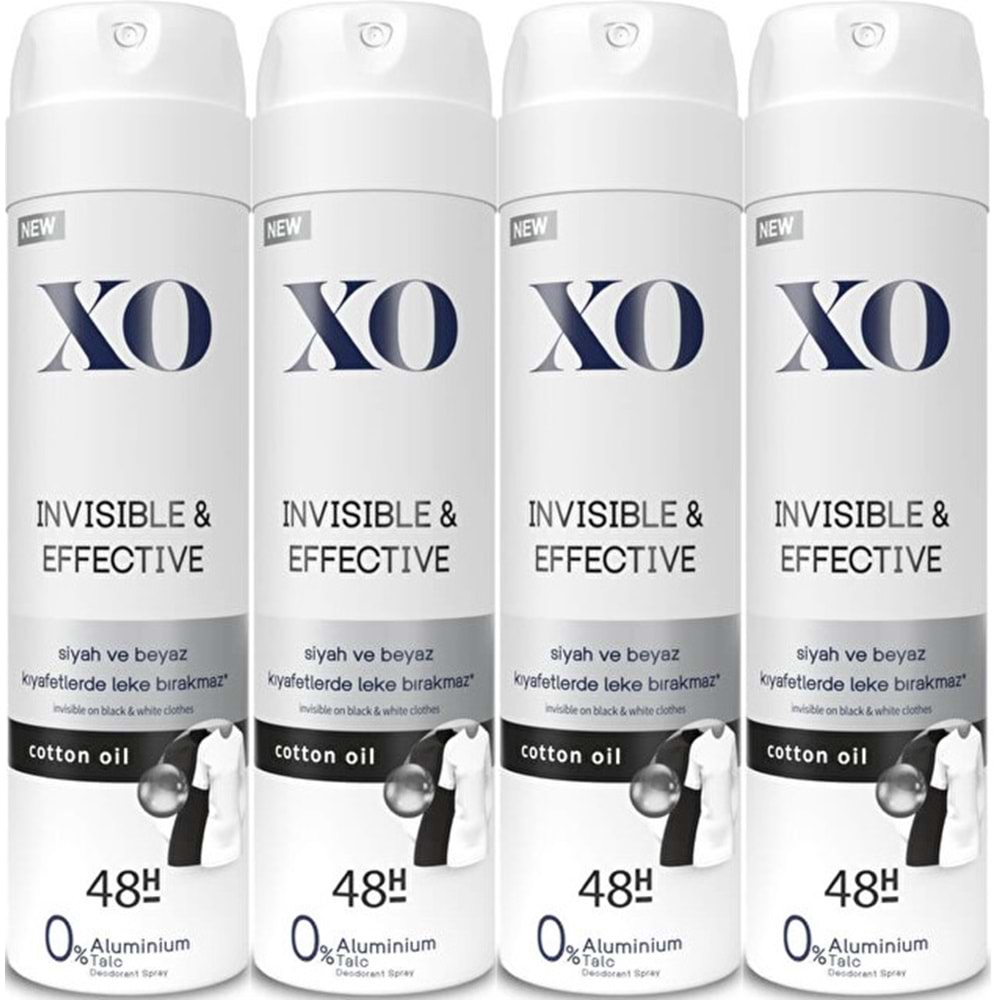 XO Deodorant 150ML Women-Kadın Invisible & Effective (4 Lü Set)