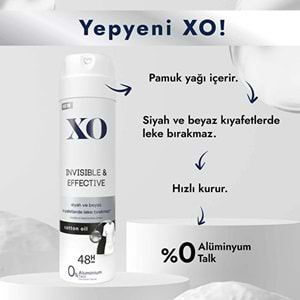 XO Deodorant 150ML Women-Kadın Invisible & Effective (6 Lı Set)