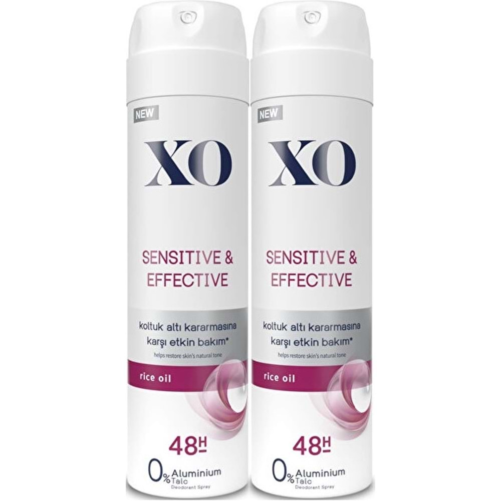 XO Deodorant 150ML Women-Kadın Sensitive & Effective (2 Li Set)