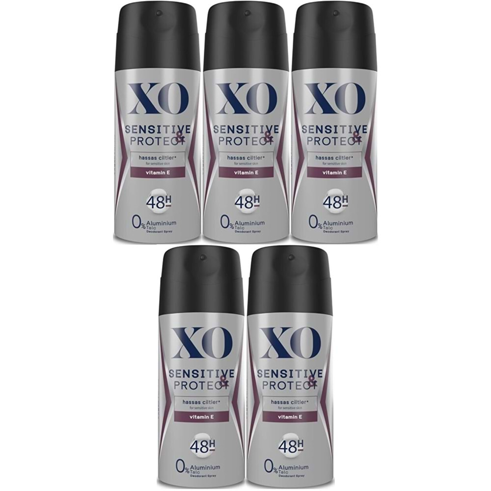 XO Deodorant 150ML Men-Erkek Sensitive & Protect (5 Li Set)