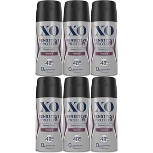 XO Deodorant 150ML Men-Erkek Sensitive & Protect (6 Lı Set)