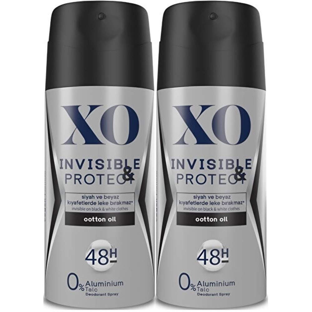 XO Deodorant 150ML Men-Erkek Invisible & Protect (2 Li Set)