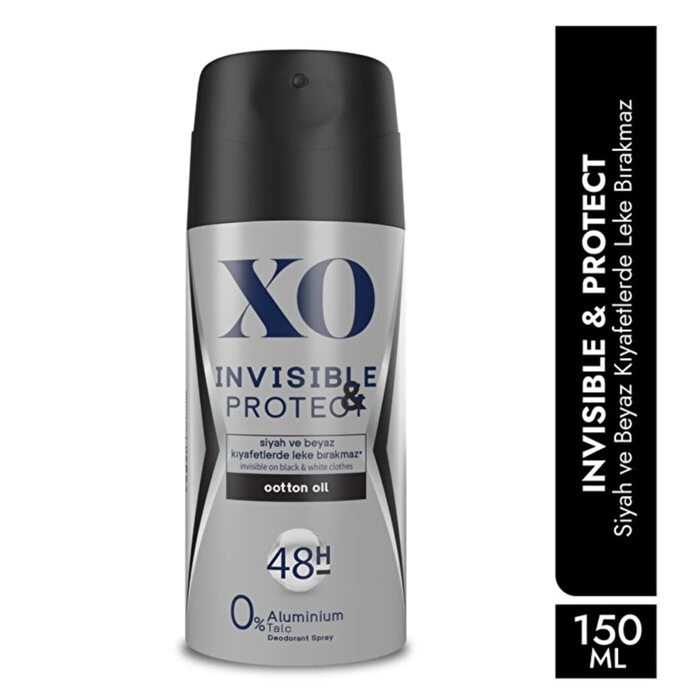 XO Deodorant 150ML Men-Erkek Invisible & Protect (2 Li Set)