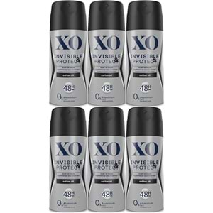 XO Deodorant 150ML Men-Erkek Invisible & Protect (6 Lı Set)