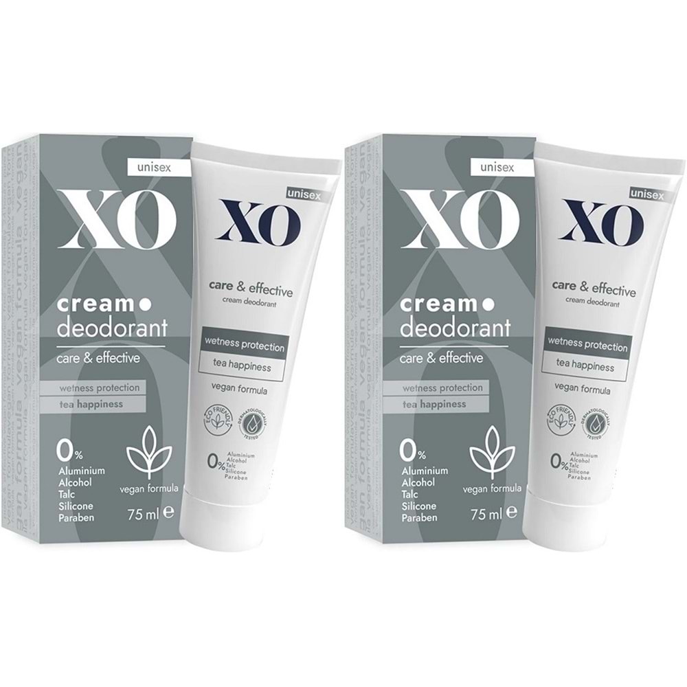 XO Krem Deodorant 75ML Unisex Care & Effective Parfümlü (2 Li Set)