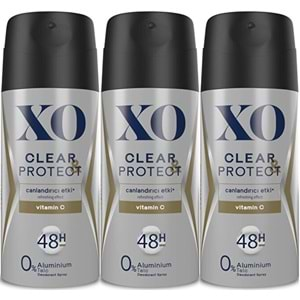 XO Deodorant 150ML Men-Erkek Clear & Protect (3 Lü Set)