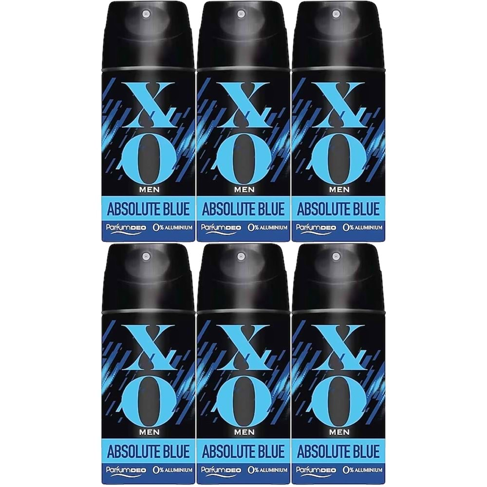 XO Deodorant 150ML Men-Erkek Absolute Blue (6 Lı Set)