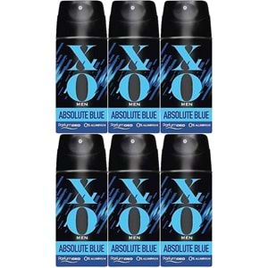 XO Deodorant 150ML Men-Erkek Absolute Blue (6 Lı Set)